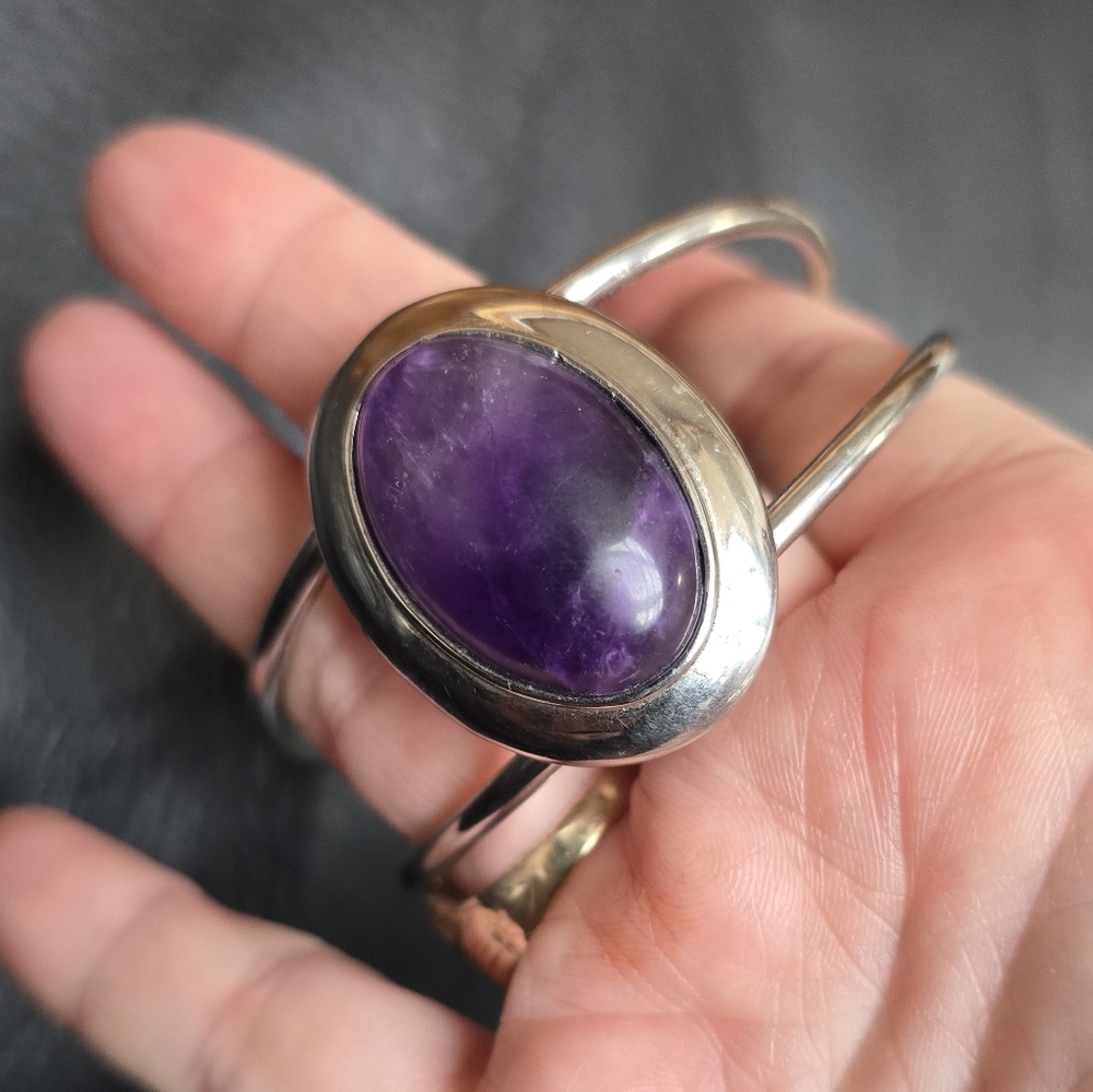 Discontinued Evil Pawn Jewelry Amethyst Cuff Brac… - image 1